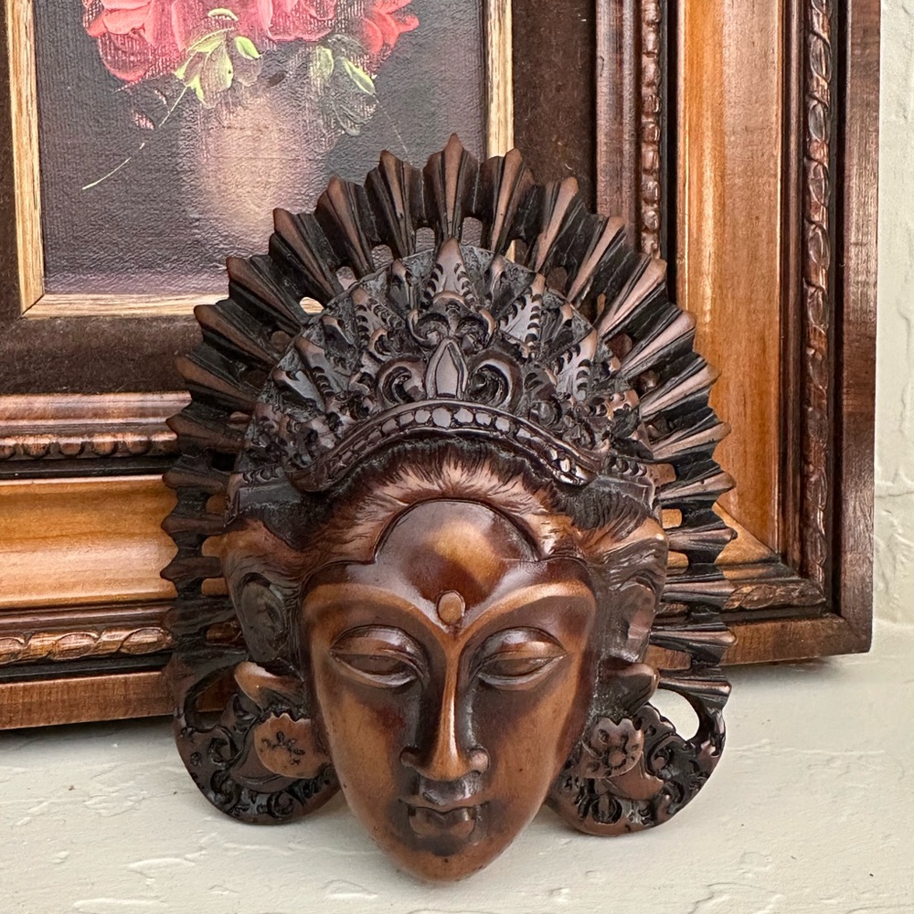Tara Buddha Goddess Wall Mask Boho Eclectic Decor